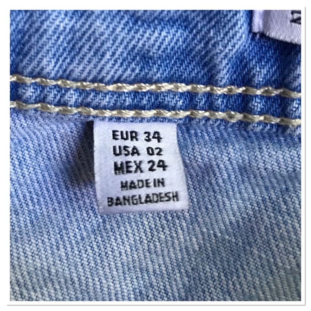 Zara Trafaluc Jean Shorts Light Blue Distressed Button Fly High Waisted Size 2 - Picture 10 of 10